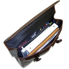 interior view of Old English satchel