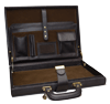 dark chocolate leather attache case inside