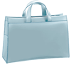 blue leather top zip Jack Georges brief bag