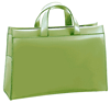 green leather top-zippered Jack Georges briefcase