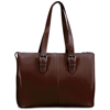 brown leather laptop-compatible business tote
