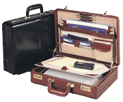 inside and outside views of executive leather attache case