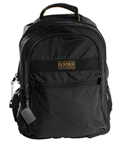 black leather expandable backpack