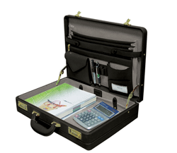 full grain leather expandable attache case