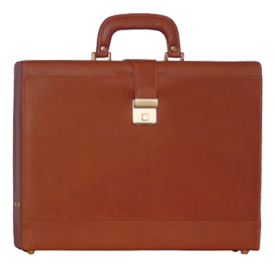tan leather hard sided attache case