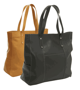 extra large Napa leather tote bag with double rivet straps