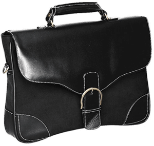 twill and leather business cases, shown in black