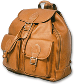 tan leather backpack sling bag