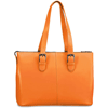 orange Italian leather tote