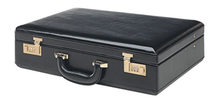 black topgrain leather attache case