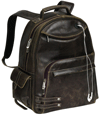 brown distressed leather backpack
