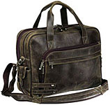 Distressed Leather Attache Briefcase