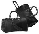 rolling leather travel duffel