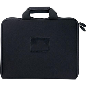 black neoprene laptop sleeve with padded carrying handles