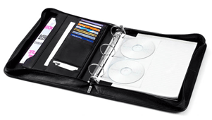 leather three ring binder with organizer pockets